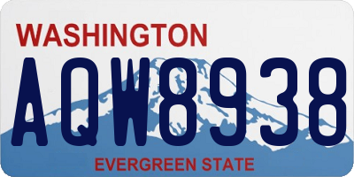 WA license plate AQW8938