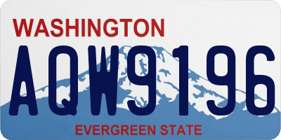 WA license plate AQW9196