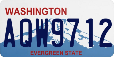 WA license plate AQW9712