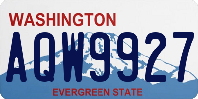 WA license plate AQW9927