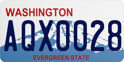 WA license plate AQX0028