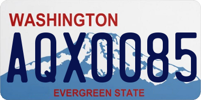 WA license plate AQX0085