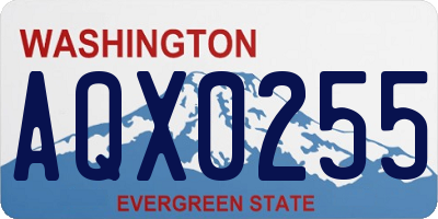 WA license plate AQX0255