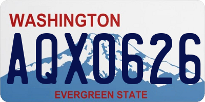 WA license plate AQX0626