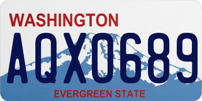 WA license plate AQX0689