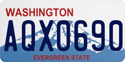 WA license plate AQX0690
