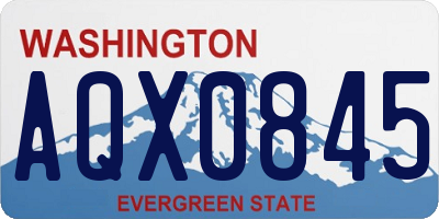 WA license plate AQX0845