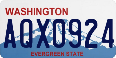 WA license plate AQX0924