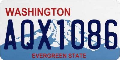 WA license plate AQX1086