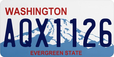 WA license plate AQX1126