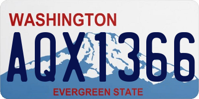 WA license plate AQX1366