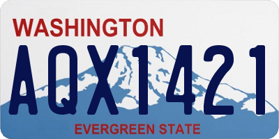 WA license plate AQX1421