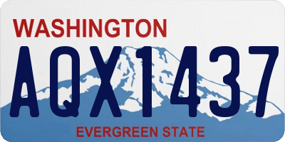 WA license plate AQX1437