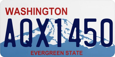 WA license plate AQX1450