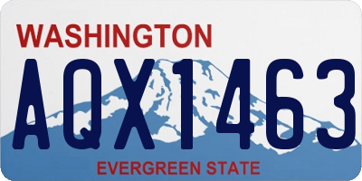 WA license plate AQX1463