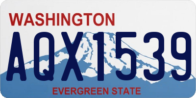 WA license plate AQX1539