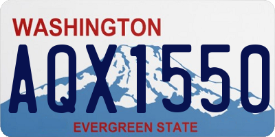 WA license plate AQX1550