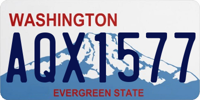 WA license plate AQX1577