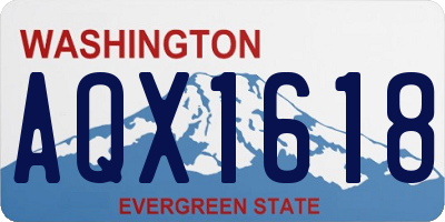 WA license plate AQX1618