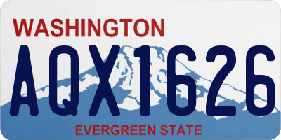 WA license plate AQX1626