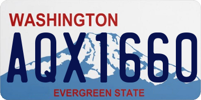 WA license plate AQX1660