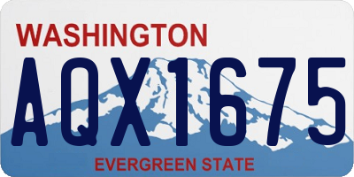 WA license plate AQX1675