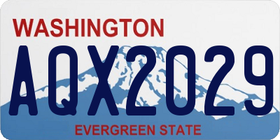 WA license plate AQX2029