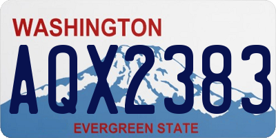 WA license plate AQX2383