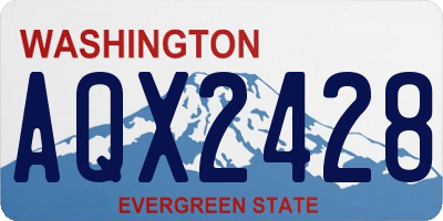 WA license plate AQX2428
