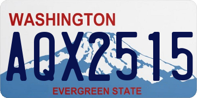 WA license plate AQX2515