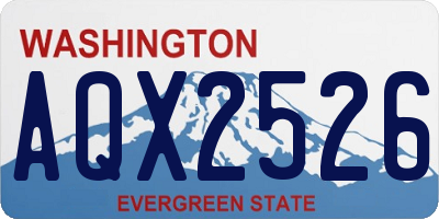 WA license plate AQX2526