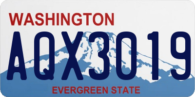 WA license plate AQX3019