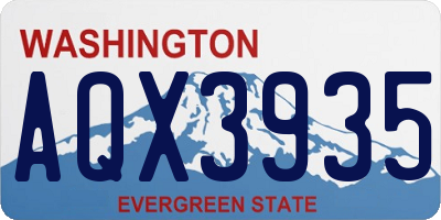 WA license plate AQX3935