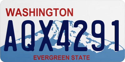 WA license plate AQX4291