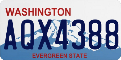 WA license plate AQX4388