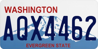 WA license plate AQX4462