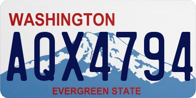 WA license plate AQX4794