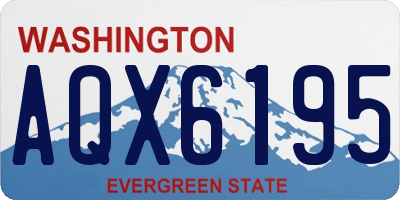 WA license plate AQX6195