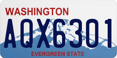 WA license plate AQX6301