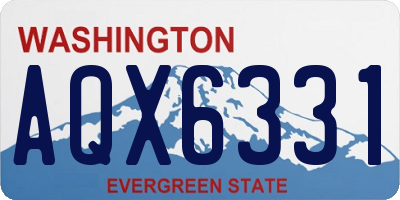 WA license plate AQX6331