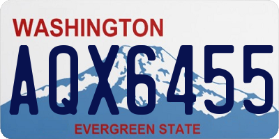 WA license plate AQX6455
