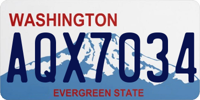 WA license plate AQX7034