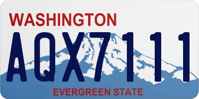 WA license plate AQX7111