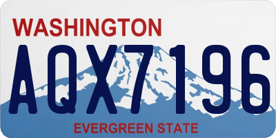 WA license plate AQX7196