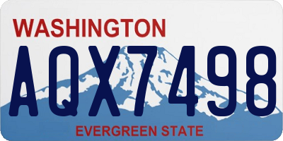 WA license plate AQX7498