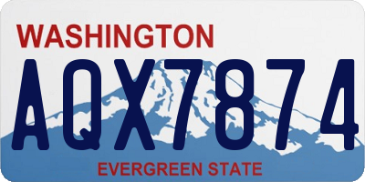 WA license plate AQX7874