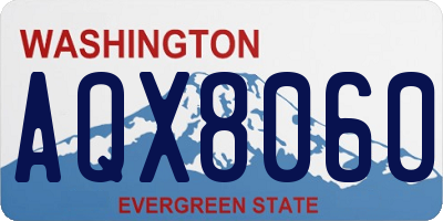 WA license plate AQX8060
