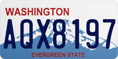 WA license plate AQX8197