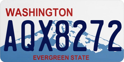 WA license plate AQX8272