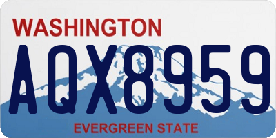 WA license plate AQX8959